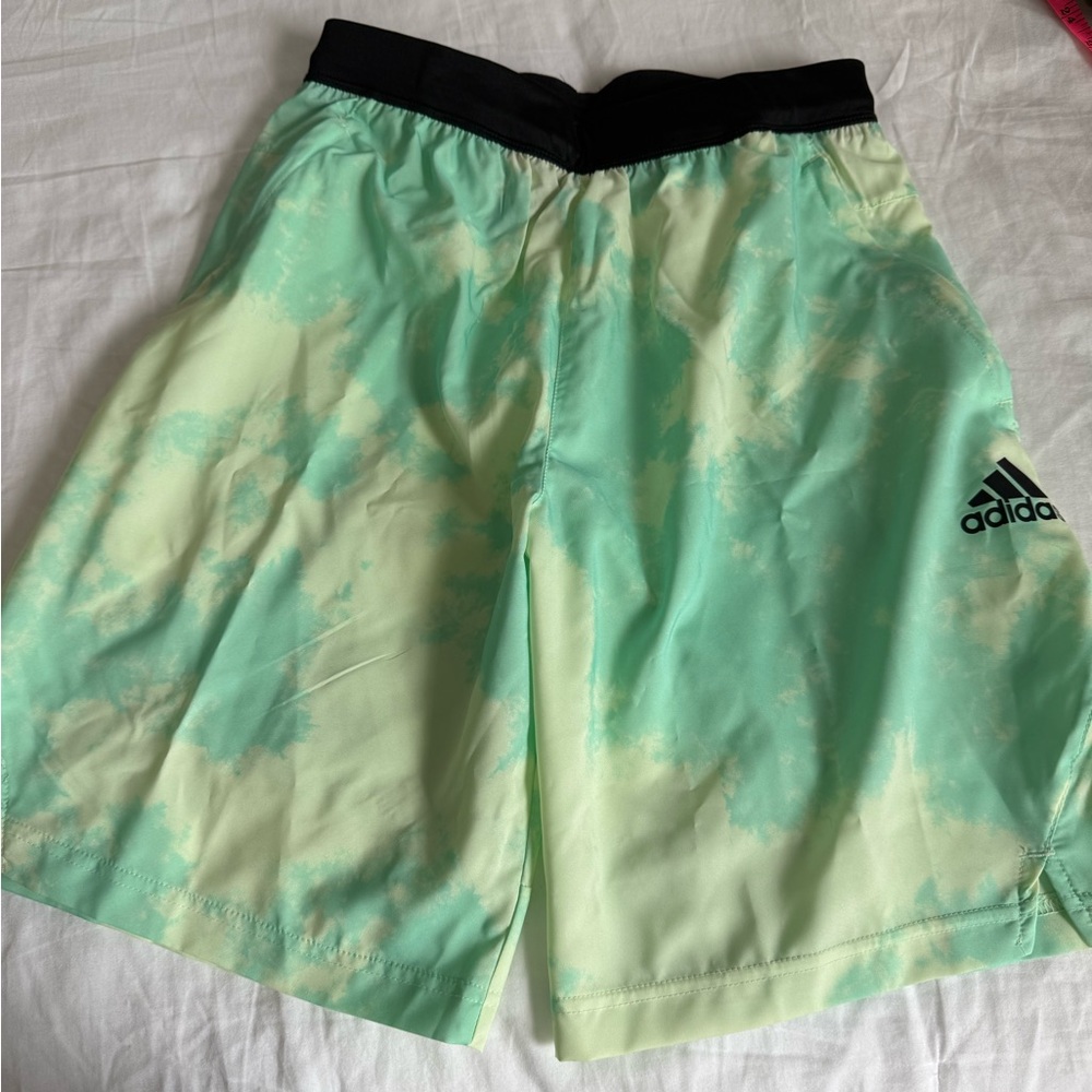 Adidas Mint Green and Black Shorts
